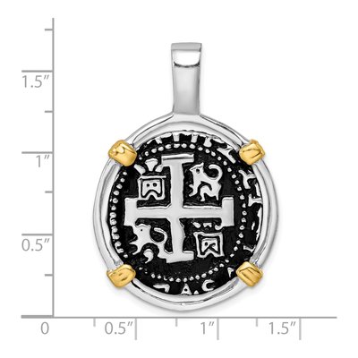 Sterling Silver Ship Coin Pendant – view 6
