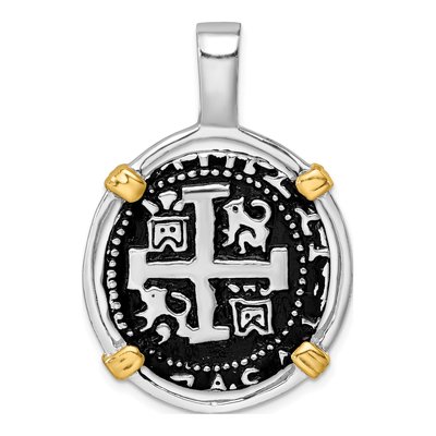 Sterling Silver Ship Coin Pendant