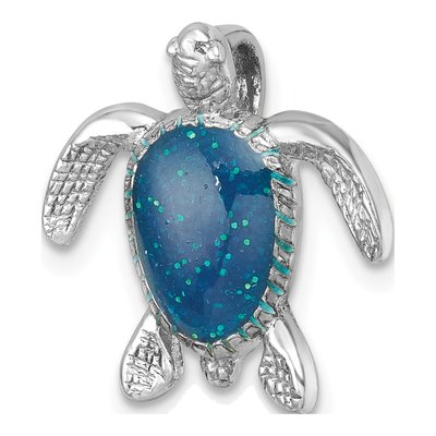 Sterling Silver Enameled Turtle Slide Pendant – view 5