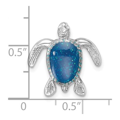 Sterling Silver Enameled Turtle Slide Pendant – view 6