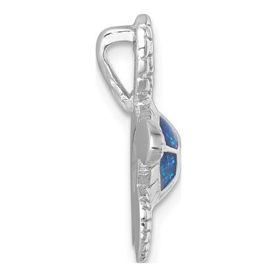 Sterling Silver Enameled Swimming Turtle Slide Pendant – view 3