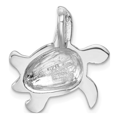 Sterling Silver Enameled Swimming Turtle Slide Pendant – view 4