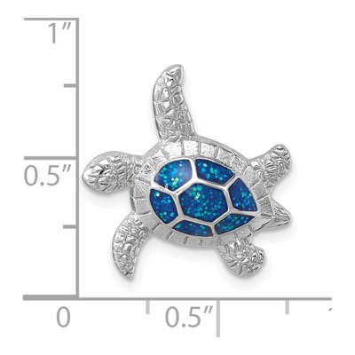 Sterling Silver Enameled Swimming Turtle Slide Pendant – view 6