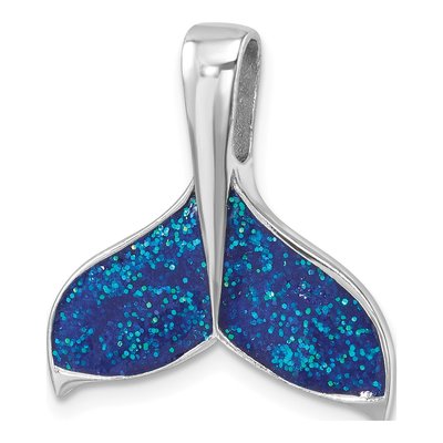 Sterling Silver Enameled Whale's Tail Pendant – view 5