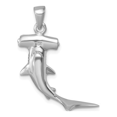 Sterling Silver 3D Hammerhead Shark Pendant – view 4