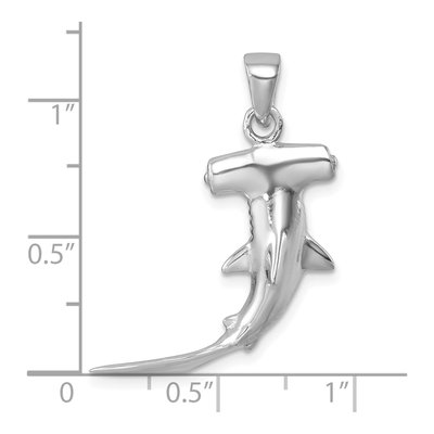 Sterling Silver 3D Hammerhead Shark Pendant – view 6