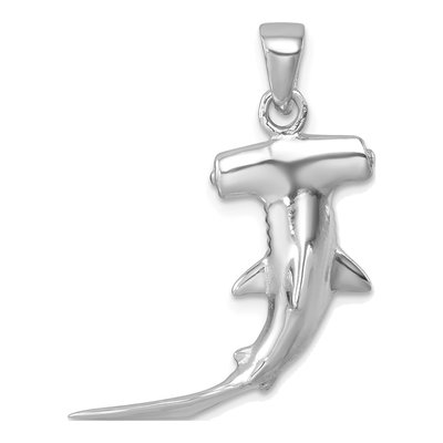 Sterling Silver 3D Hammerhead Shark Pendant