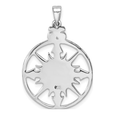 Sterling Silver Enamel Compass Pendant – view 4