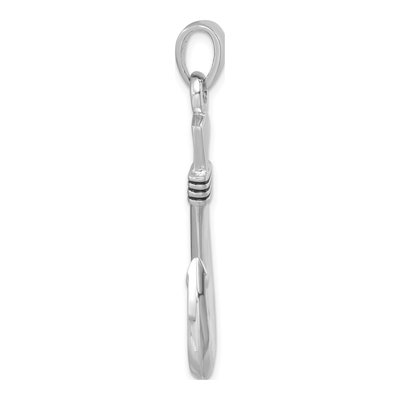 Sterling Silver Crystal Nautical Hook Pendant – view 3