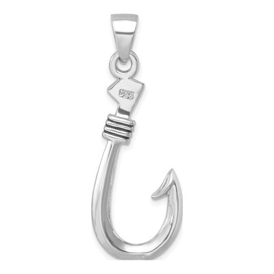 Sterling Silver Crystal Nautical Hook Pendant – view 4