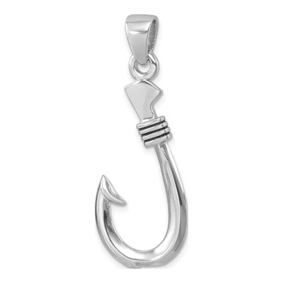 Sterling Silver Crystal Nautical Hook Pendant – view 5