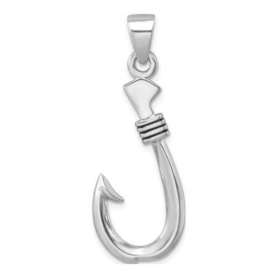 Sterling Silver Crystal Nautical Hook Pendant