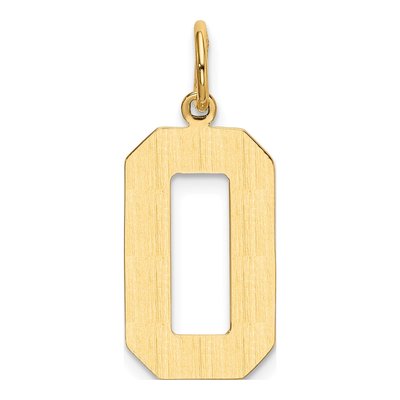 14K Yellow Gold Large Number 0 Charm – view 4