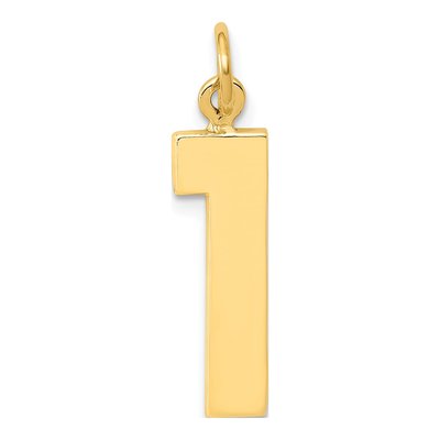 14K Yellow Gold Number 1 Charm