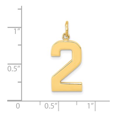 14K Yellow Gold Large Number 2 Charm – view 5