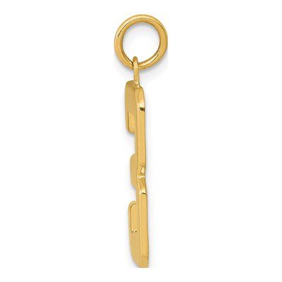 14K Yellow Gold Number 3 Charm – view 3