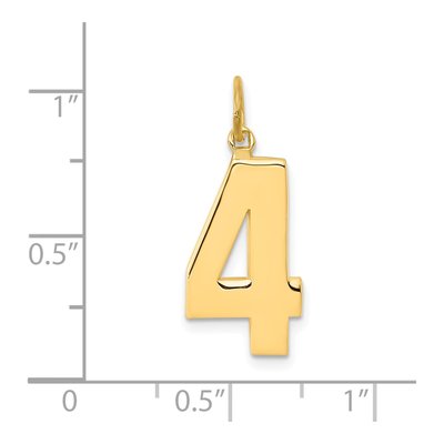 14K Yellow Gold Large Number 4 Charm – view 5