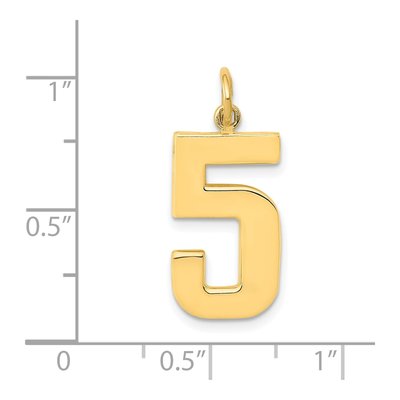 14K Yellow Gold Number 5 Charm – view 5