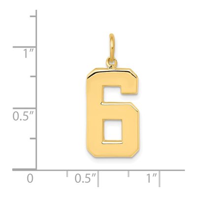 14K Yellow Gold Large Number 6 Charm – view 4