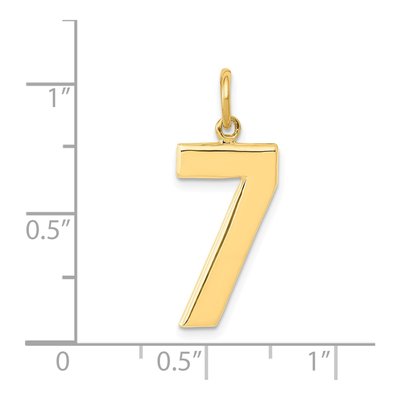 14K Yellow Gold Large Number 7 Charm – view 5