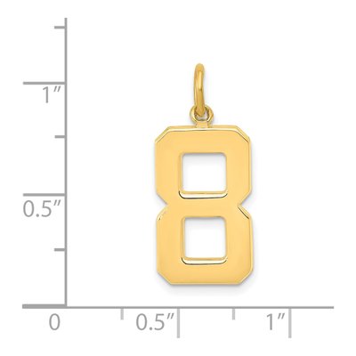 14K Yellow Gold Number 8 Charm – view 5