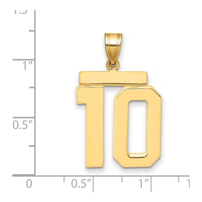 14K Yellow Gold Large Number 10 Pendant – view 2