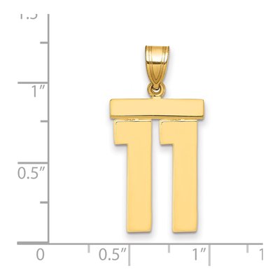 14K Yellow Gold Large Number 11 Pendant – view 3