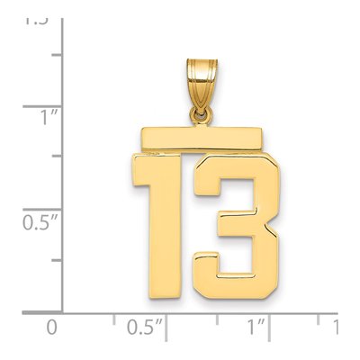 14K Yellow Gold Large Number 13 Pendant – view 2