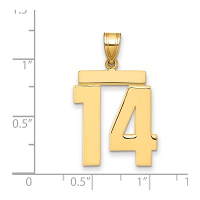14K Yellow Gold Number 14 Charm – view 2