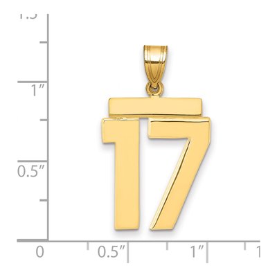 14K Yellow Gold Number 17 Charm – view 2