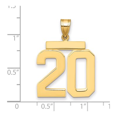 14K Yellow Gold Large Number 20 Pendant – view 2