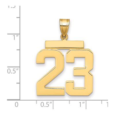 14K Yellow Gold Large Number 23 Pendant – view 2