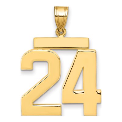 14K Yellow Gold Large Number 24 Pendant