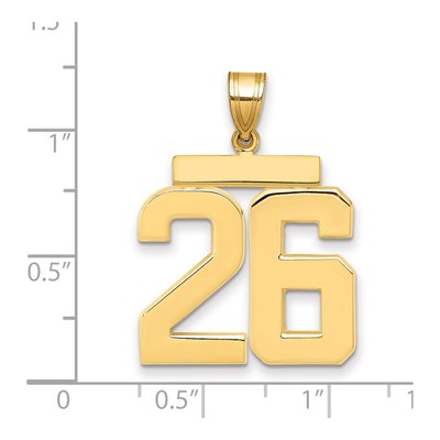 14K Yellow Gold Large Number 26 Pendant – view 2