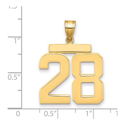 14K Yellow Gold Large Number 28 Pendant – view 2