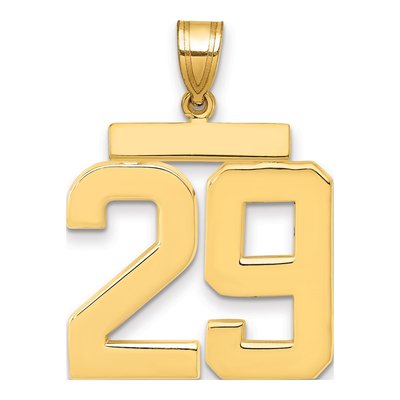 14K Yellow Gold Large Number 29 Pendant