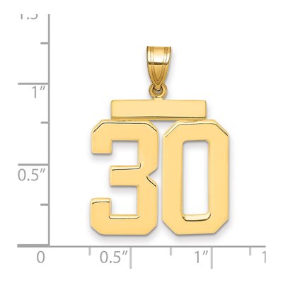 14K Yellow Gold Large Number 30 Charm – view 2