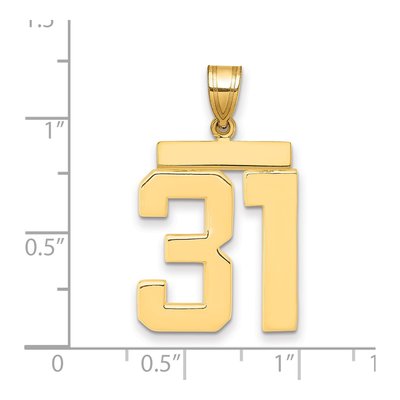 14K Yellow Gold Large Number 31 Pendant – view 2