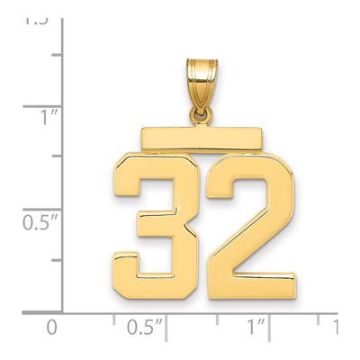 14K Yellow Gold Number 32 Pendant – view 3