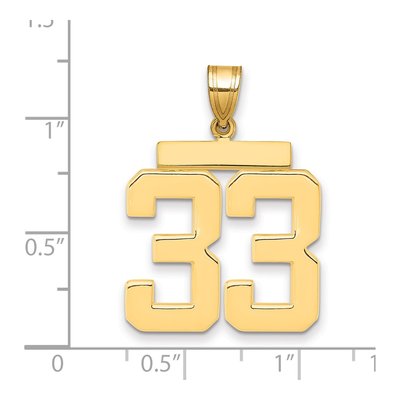 14K Yellow Gold Number 33 Charm – view 4