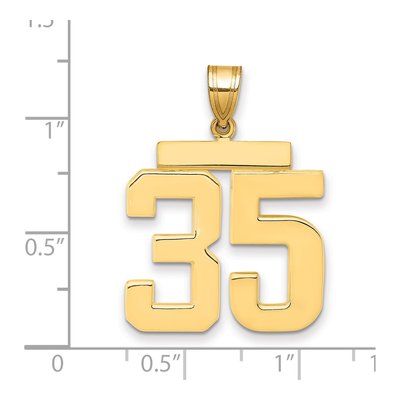 14K Yellow Gold Number 35 Charm – view 2