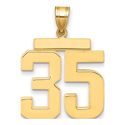14K Yellow Gold Number 35 Charm