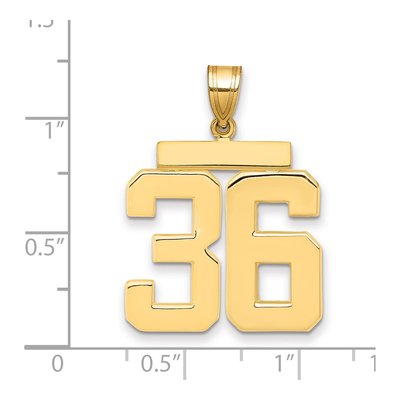 14K Yellow Gold Large Number 36 Pendant – view 2