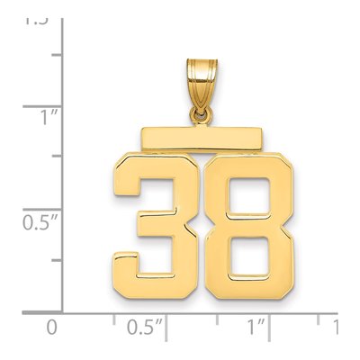 14K Yellow Gold Number 38 Charm – view 2