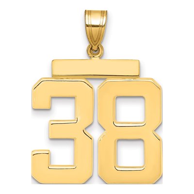 14K Yellow Gold Number 38 Charm