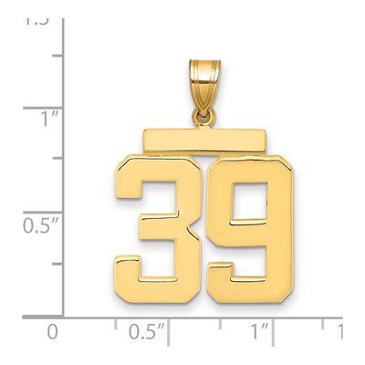 14K Yellow Gold Large Number 39 Pendant – view 2