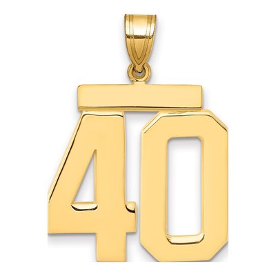 14K Yellow Gold Large Number 40 Pendant