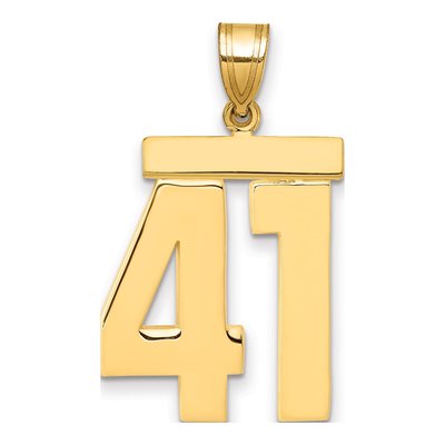 14K Yellow Gold Number 41 Charm