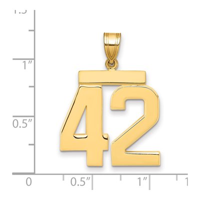 14K Yellow Gold Large Number 42 Pendant – view 2