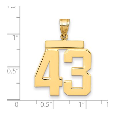 14K Yellow Gold Large Number 43 Pendant – view 2